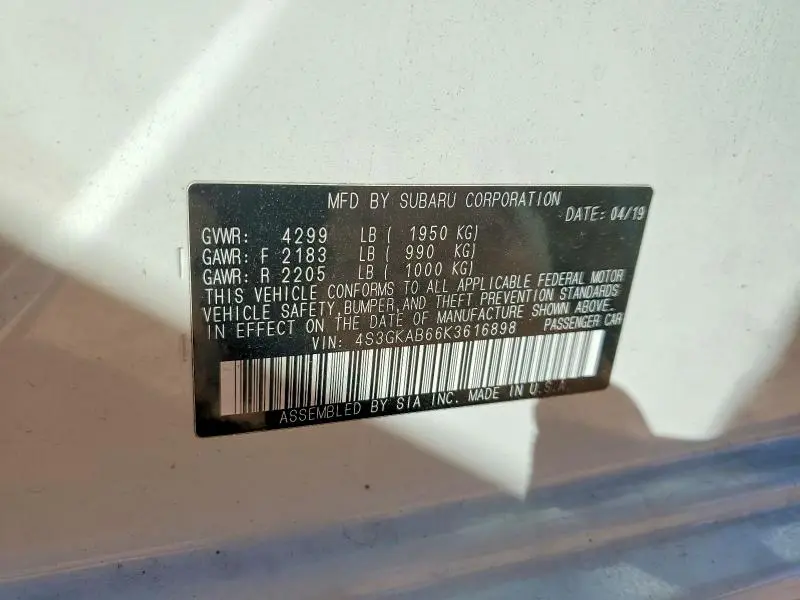 2019 SUBARU IMPREZA   