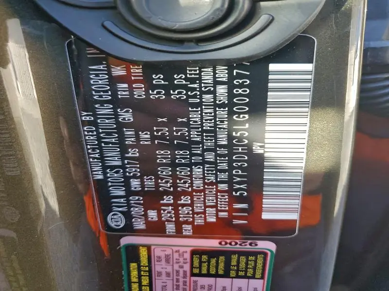 2020 KIA TELLURIDE EX  