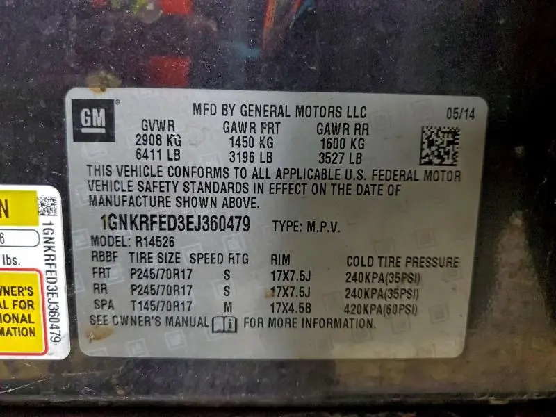 2014 CHEVROLET TRAVERSE LS  