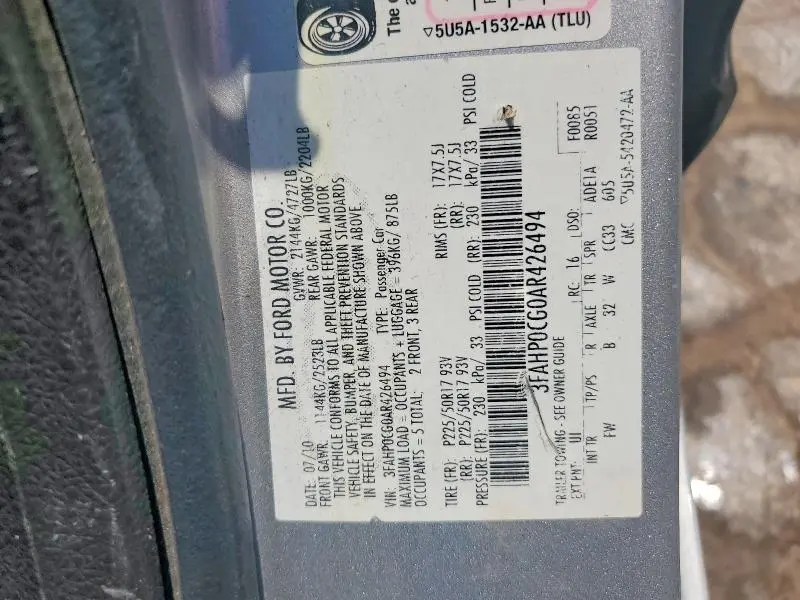 2010 FORD FUSION SEL  