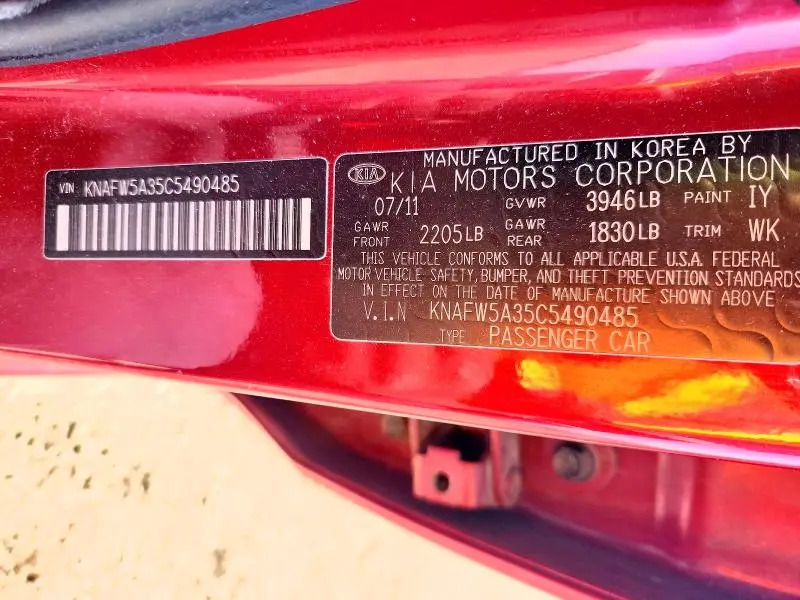 2012 KIA FORTE SX  