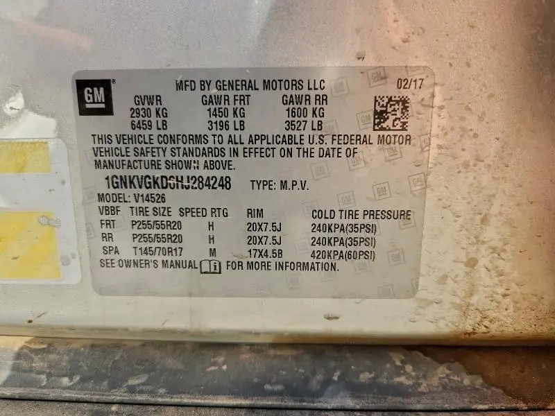 2017 CHEVROLET TRAVERSE LT  