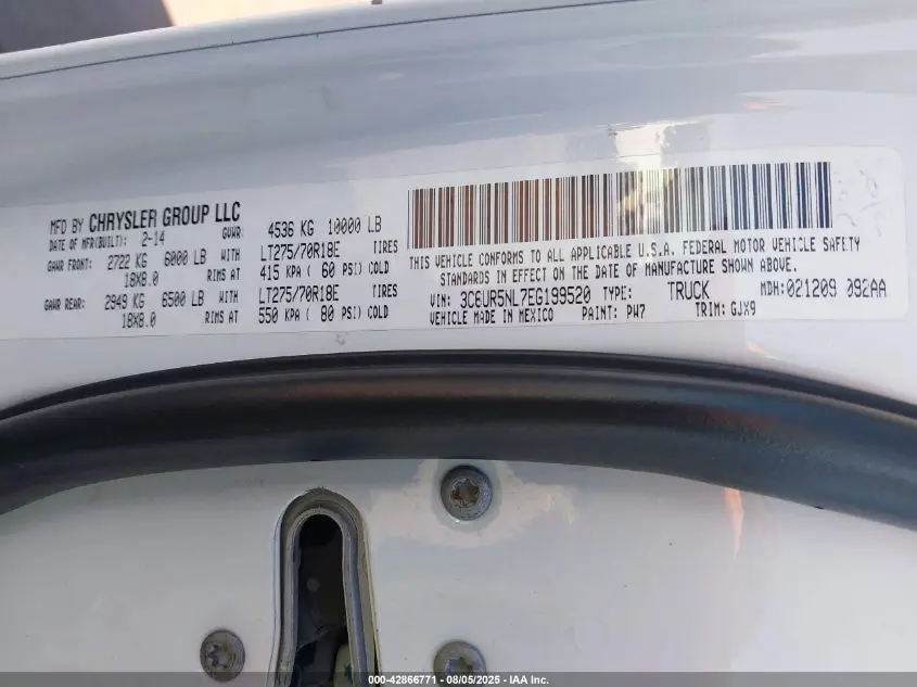 2014 RAM 2500 LARAMIE