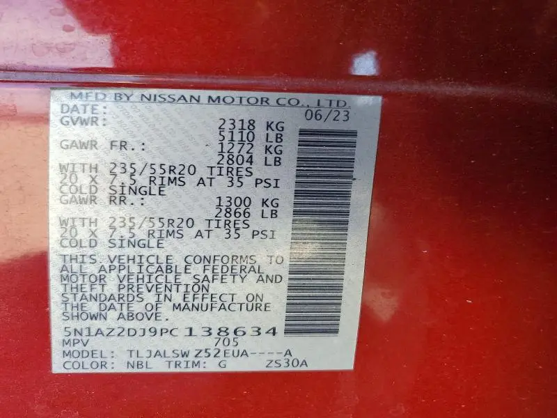 2023 NISSAN MURANO PLATINUM  