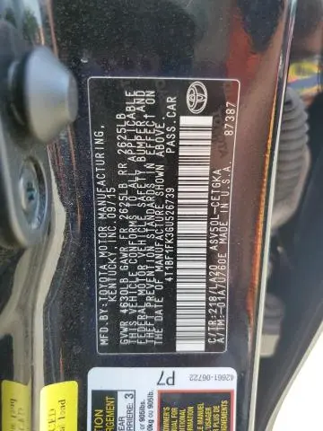 2016 TOYOTA CAMRY LE  