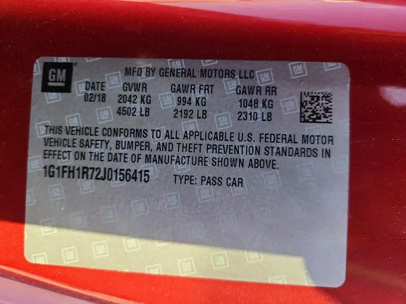 2018 CHEVROLET CAMARO SS  