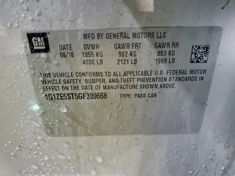 2016 CHEVROLET MALIBU LT  