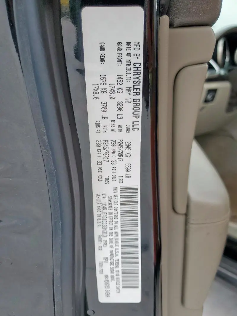 2012 JEEP GRAND CHEROKEE LAREDO  