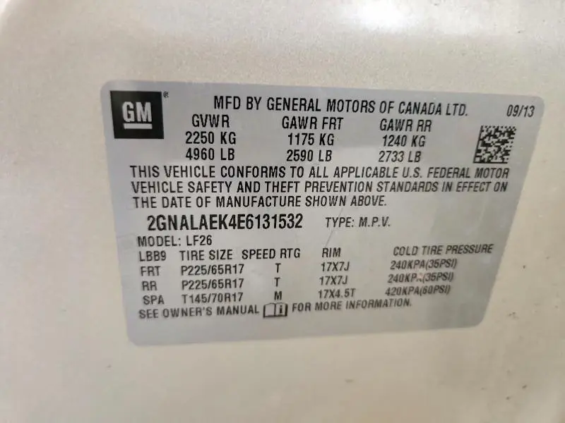 2014 CHEVROLET EQUINOX LS  