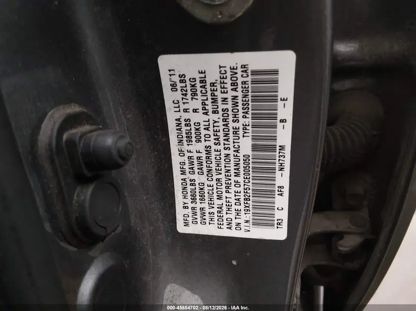 2012 HONDA CIVIC LX