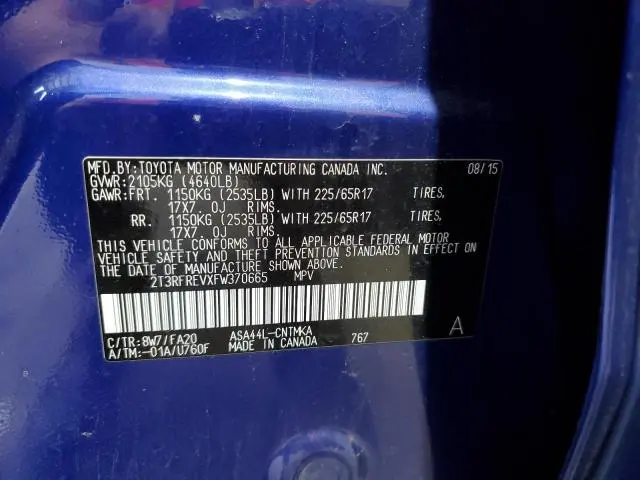 2015 TOYOTA RAV4 XLE  