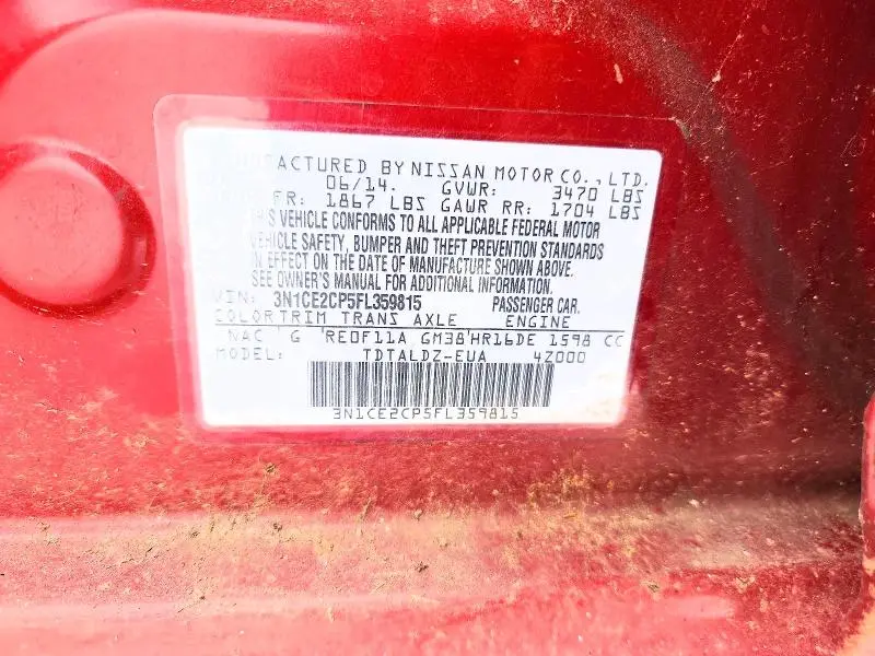 2015 NISSAN VERSA NOTE SV  