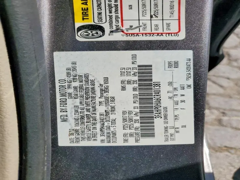 2012 FORD FUSION SE  