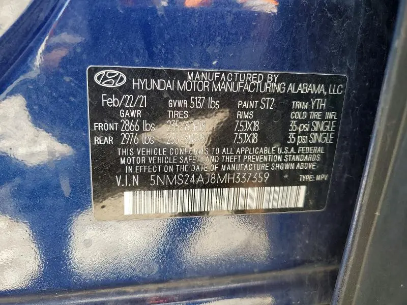 2021 HYUNDAI SANTA FE SEL  