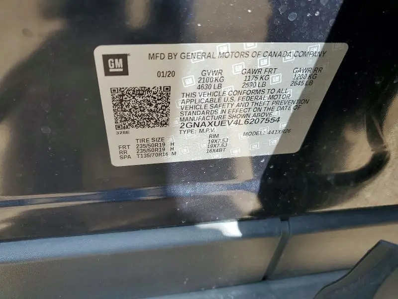 2020 CHEVROLET EQUINOX LT  
