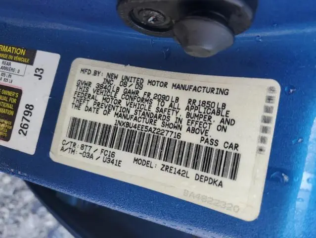2010 TOYOTA COROLLA BASE