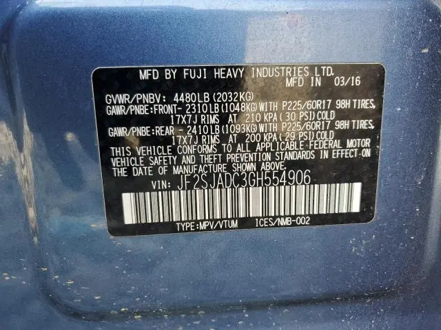 2016 SUBARU FORESTER 2.5I PREMIUM  