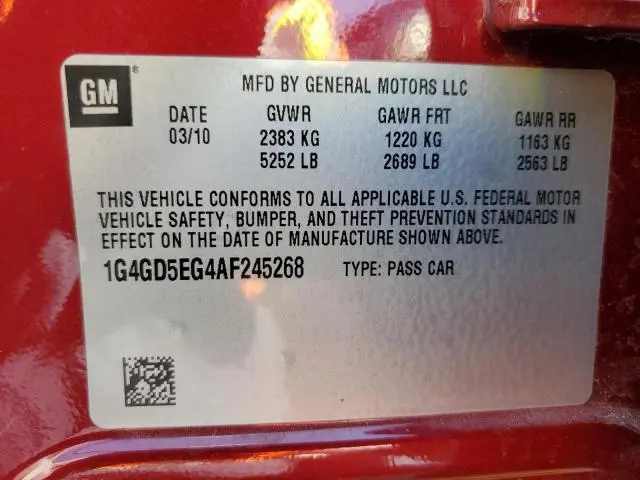 2010 BUICK LACROSSE CXL  