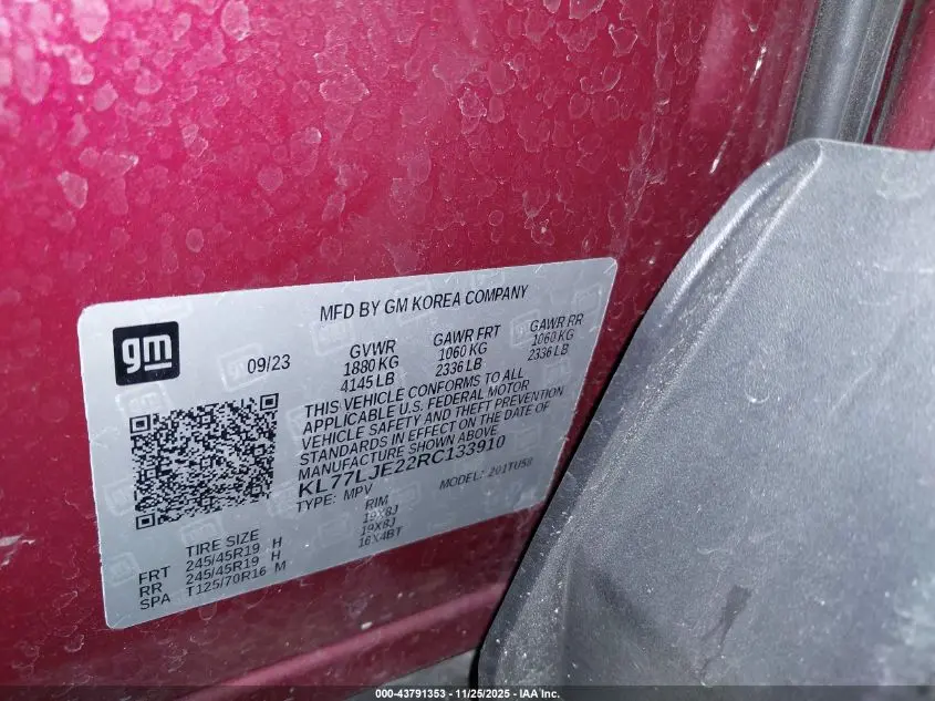 2024 CHEVROLET TRAX FWD 2RS