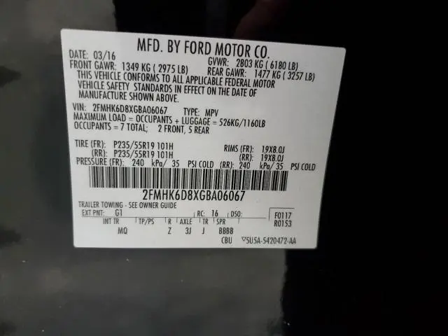 2016 FORD FLEX LIMITED  