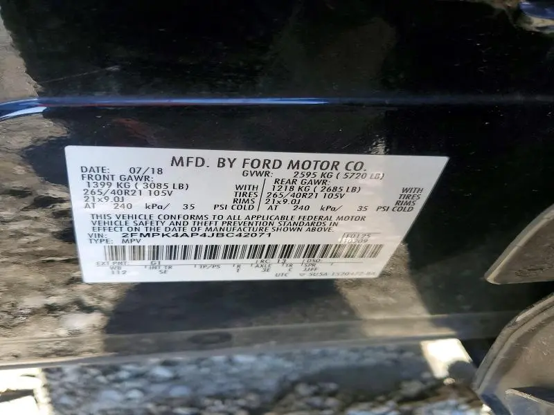 2018 FORD EDGE SPORT  