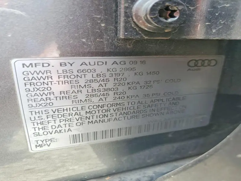 2017 AUDI Q7 PREMIUM PLUS  