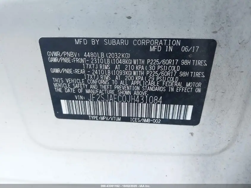 2018 SUBARU FORESTER 2.5I PREMIUM