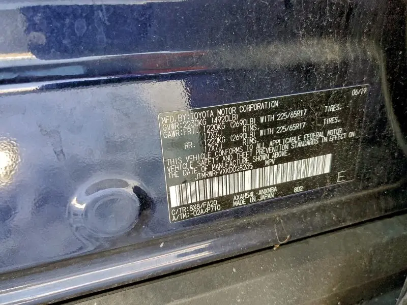 2019 TOYOTA RAV4 XLE  