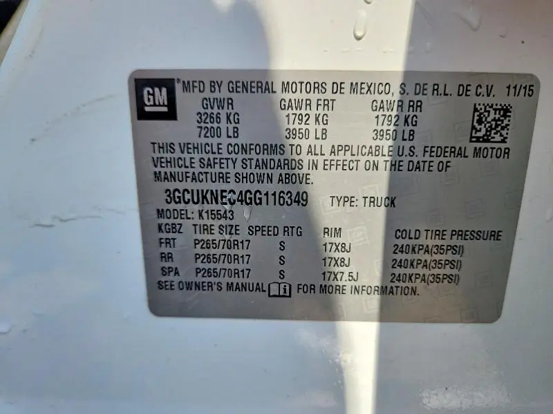 2016 CHEVROLET SILVERADO K1500  