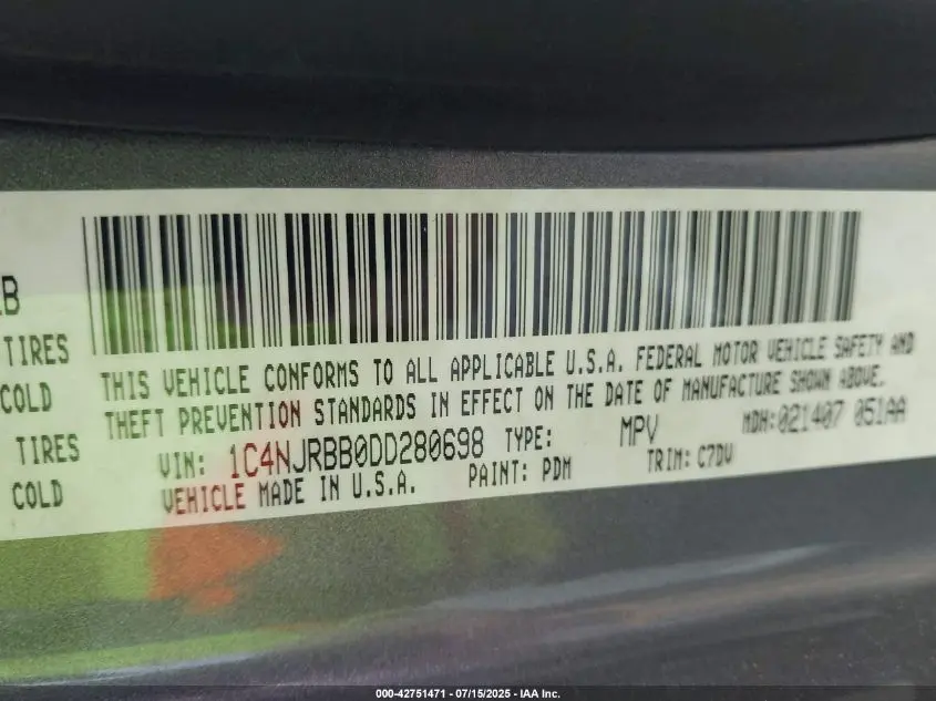 2013 JEEP PATRIOT SPORT