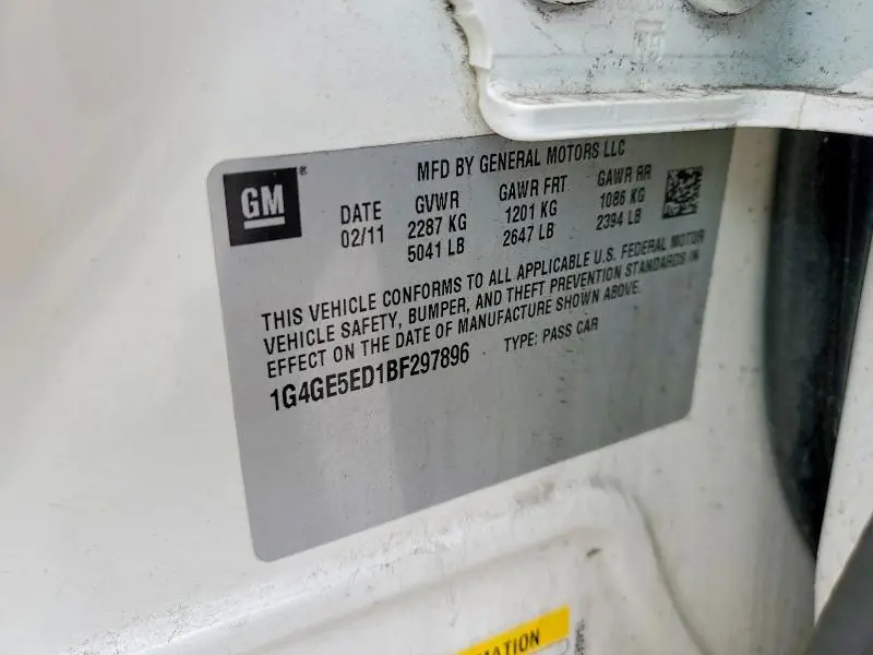 2011 BUICK LACROSSE CXS  