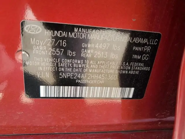 2017 HYUNDAI SONATA SE  
