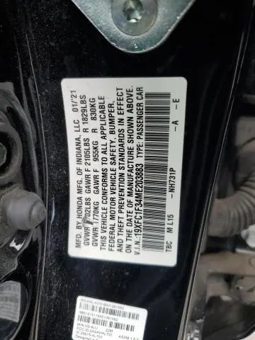 2021 HONDA CIVIC EX  
