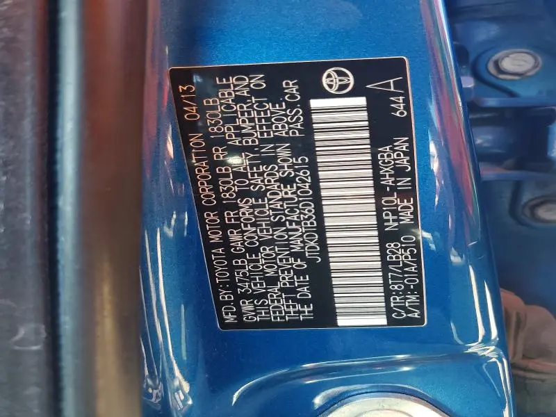 2013 TOYOTA PRIUS C FOUR  