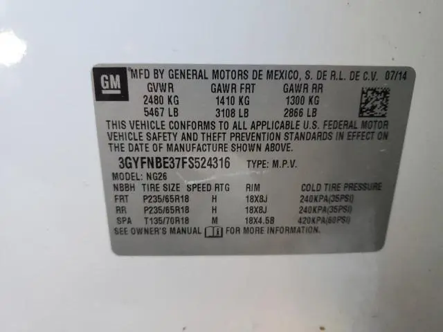 2015 CADILLAC SRX LUXURY COLLECTION  