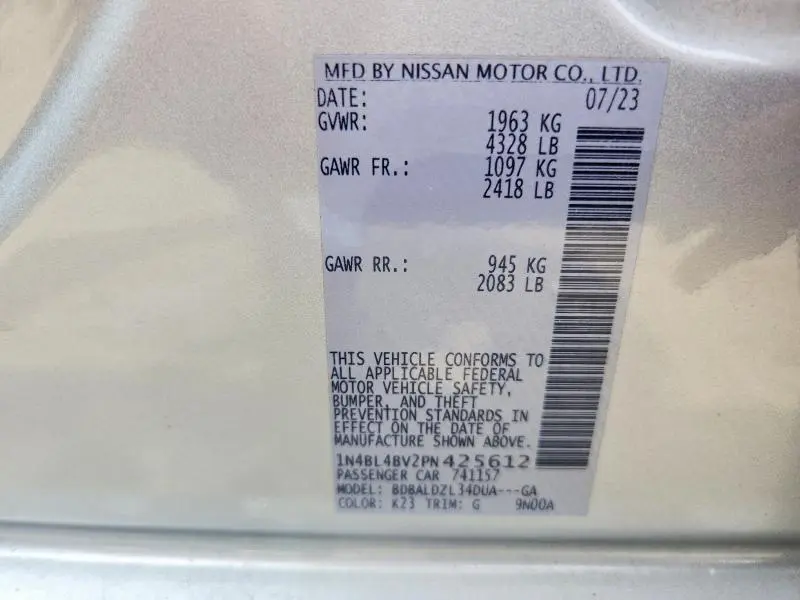 2023 NISSAN ALTIMA S  