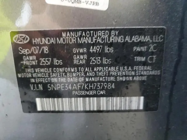 2019 HYUNDAI SONATA LIMITED  