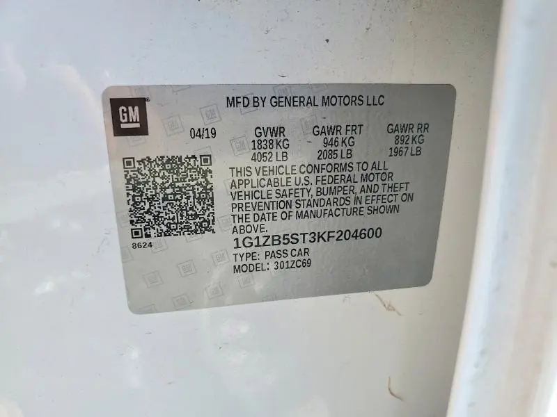 2019 CHEVROLET MALIBU LS  