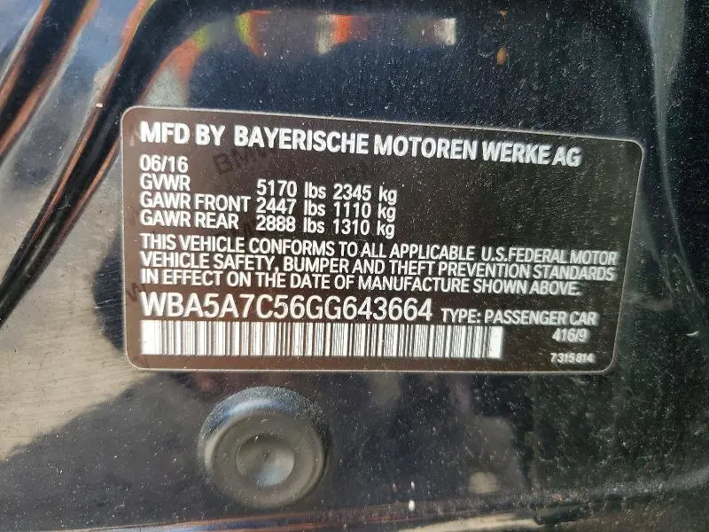 2016 BMW 528 XI  
