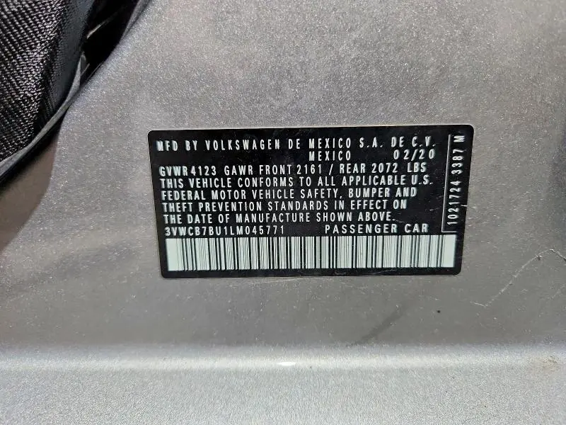 2020 VOLKSWAGEN JETTA S  