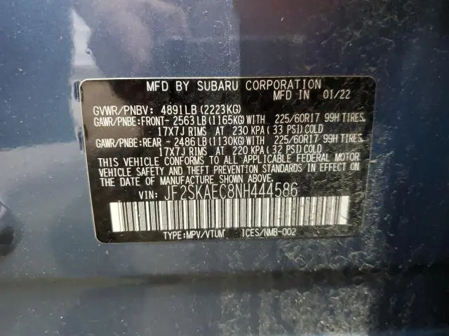 2022 SUBARU FORESTER PREMIUM  