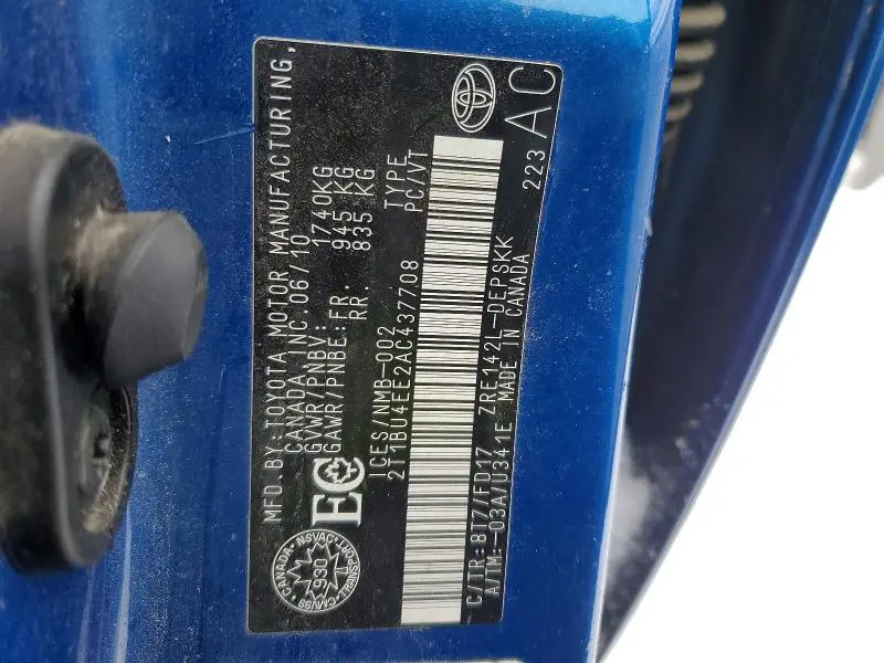 2010 TOYOTA COROLLA BASE  