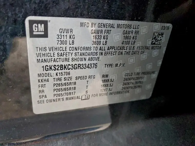 2016 GMC YUKON SLT  