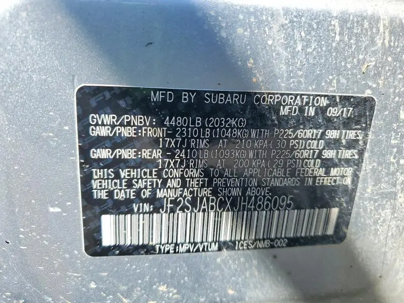 2018 SUBARU FORESTER 2.5I  