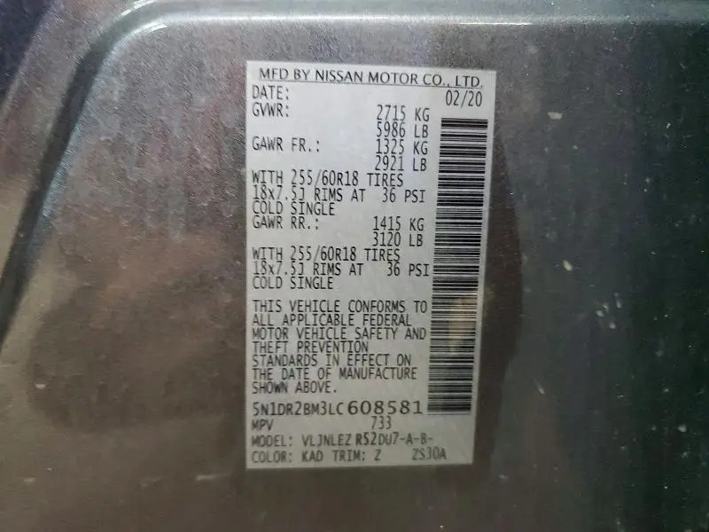 2020 NISSAN PATHFINDER SV  