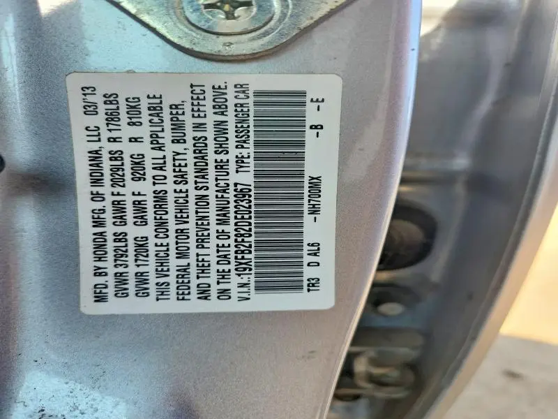 2013 HONDA CIVIC EX  