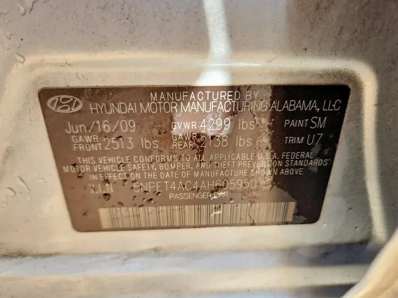 2010 HYUNDAI SONATA GLS  