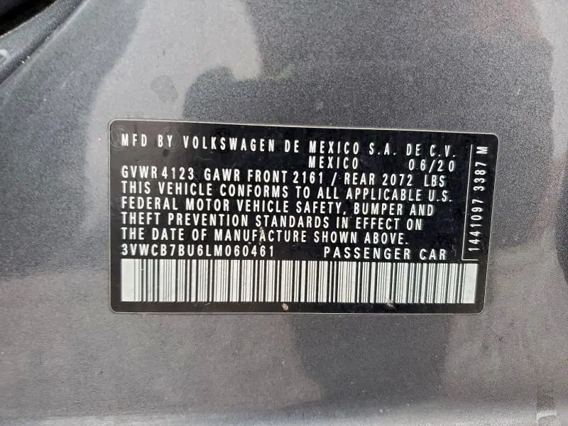 2020 VOLKSWAGEN JETTA S  