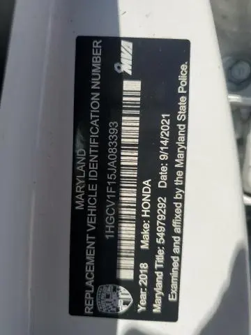 2018 HONDA ACCORD LX  