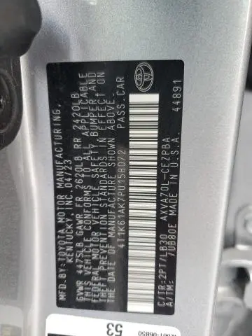 2023 TOYOTA CAMRY XSE  